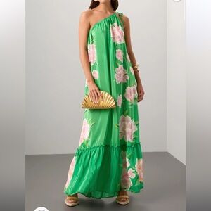 Farm Rio Floral Vibing Green Maxi Dress